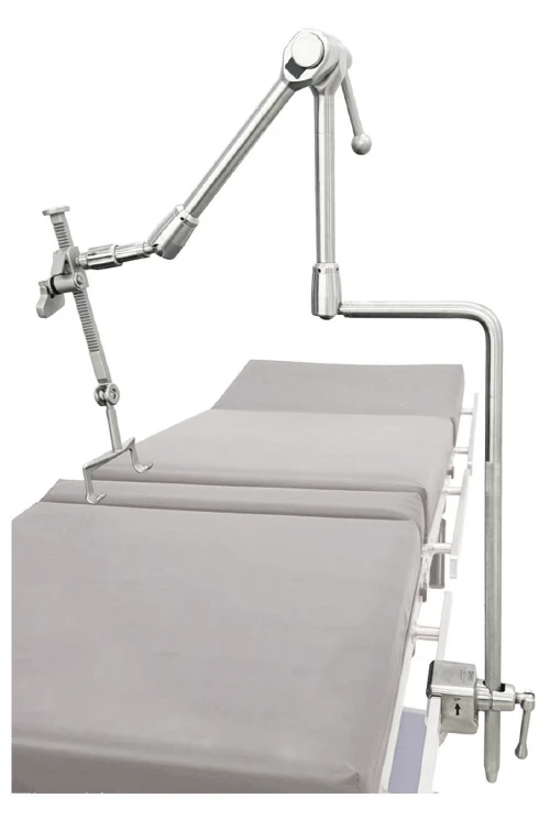 Catalog illustration of the IMA retractor with lock arm and clamp on a table